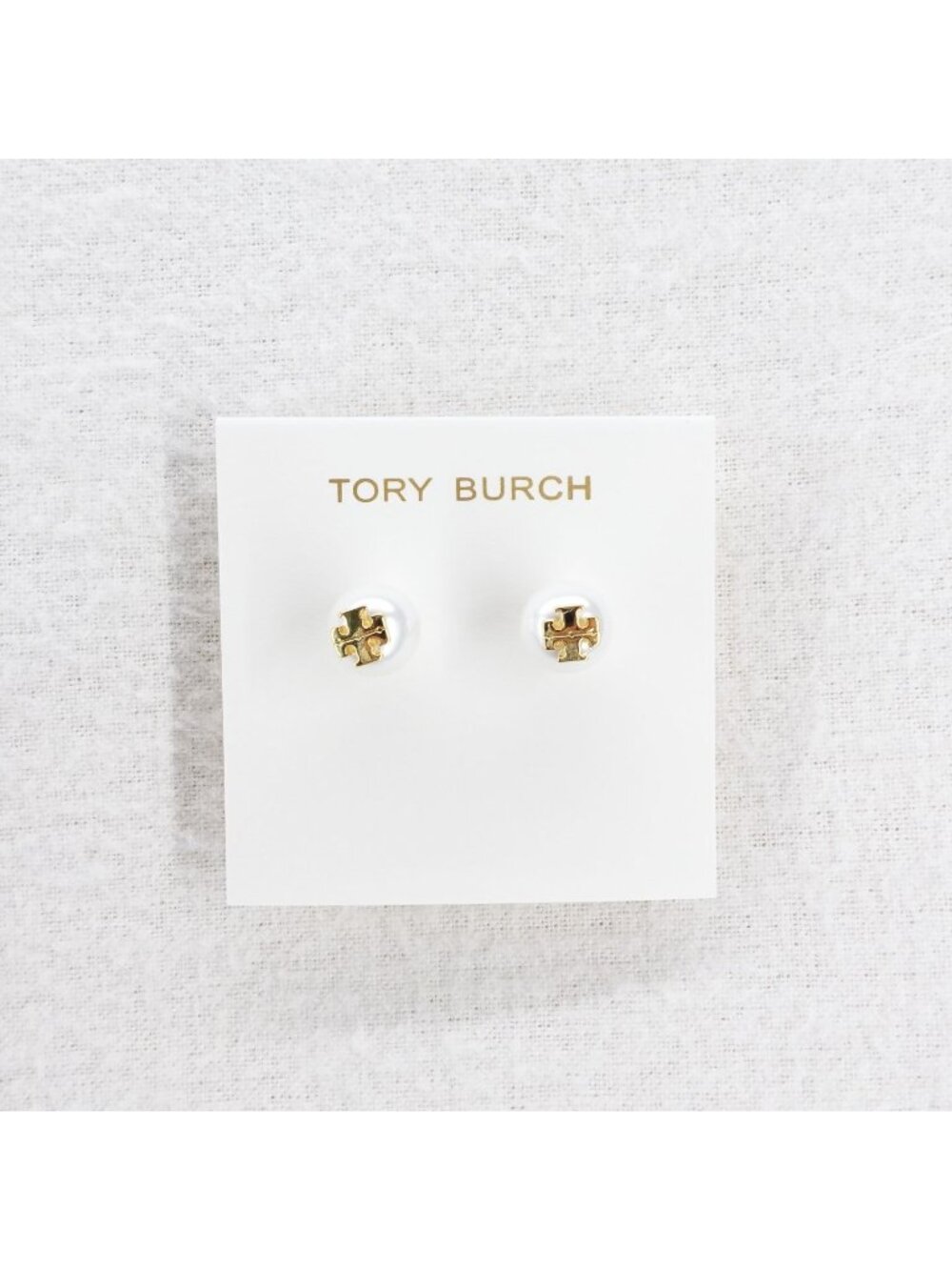 Tory Burch Kira Pearl Stud Earrings Ivory/Tory Gold OS